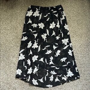 Floral Black and White Women's Skirt